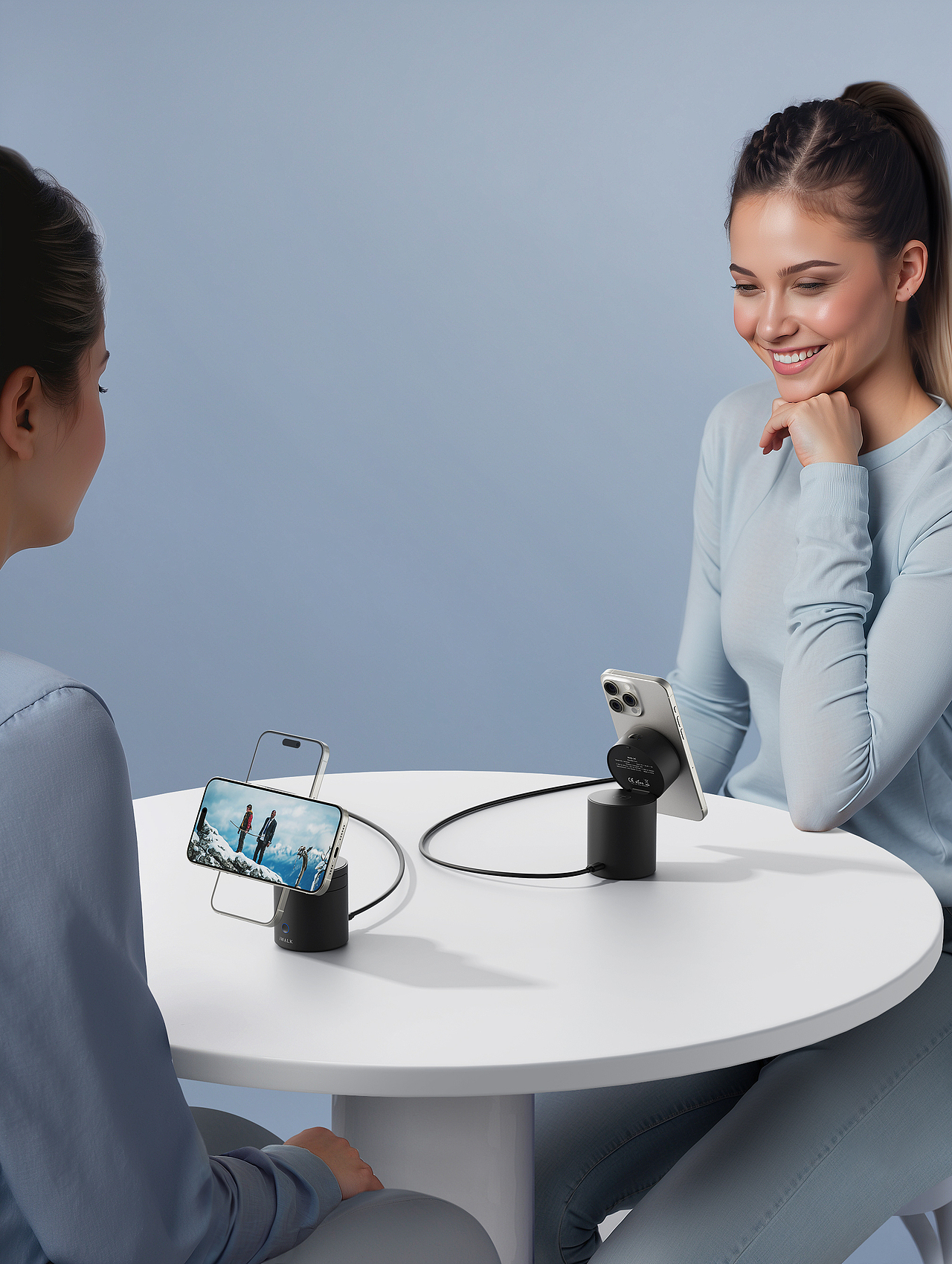 自动旋转三合一手机支架,苹果手机手表耳机无线充电器