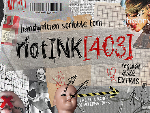 潮流街头时尚涂鸦乱涂潮牌海报封面标题手写英文字体