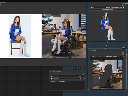 AI迁移工作流 让ai合成场景更加和谐,外国模特