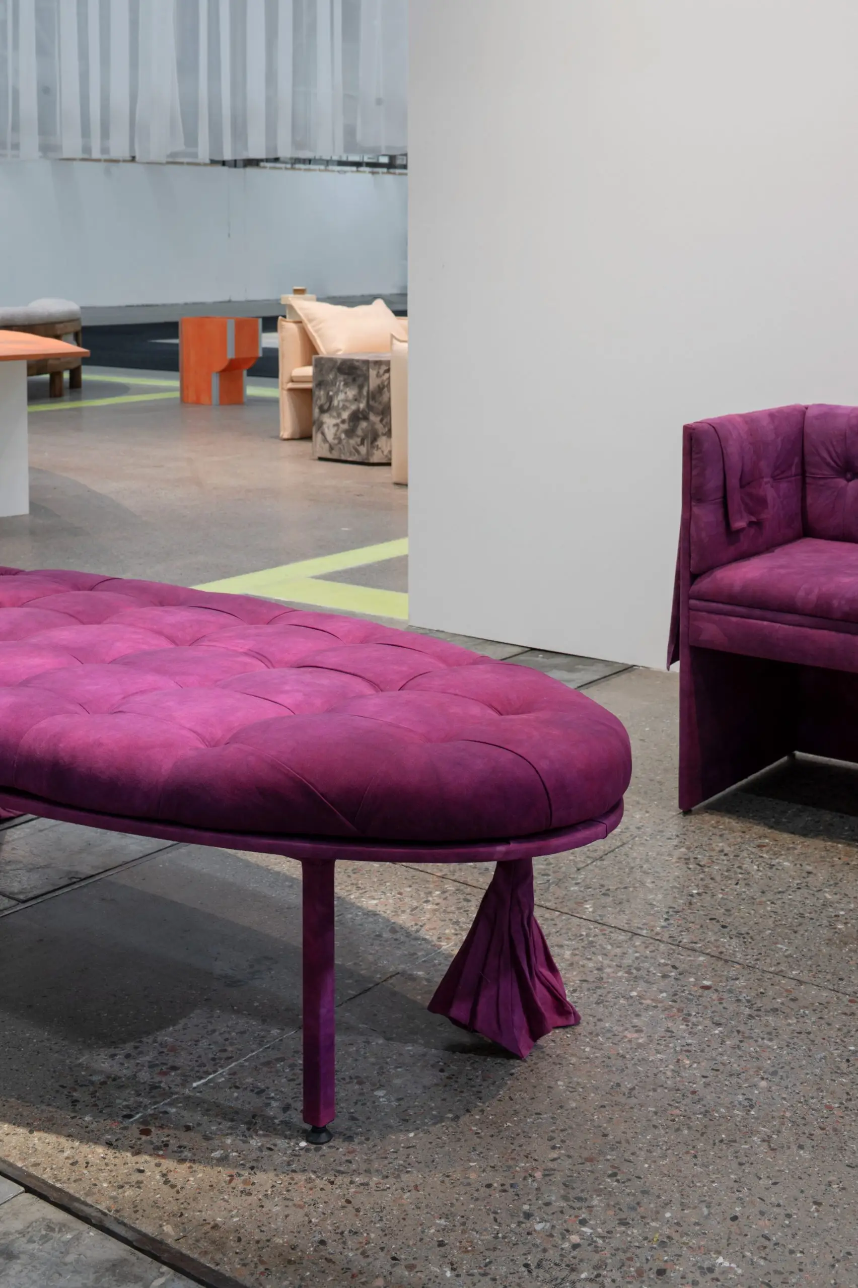 The exhibition showcased upholstered furniture by Simon Skinner