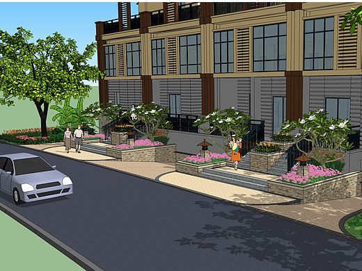 联排别墅效果图（个人主页-ZNzEzMzc2MDQ=） - 场景 - 站酷设计师小果冻包原创素材 - 站酷ZCOOL