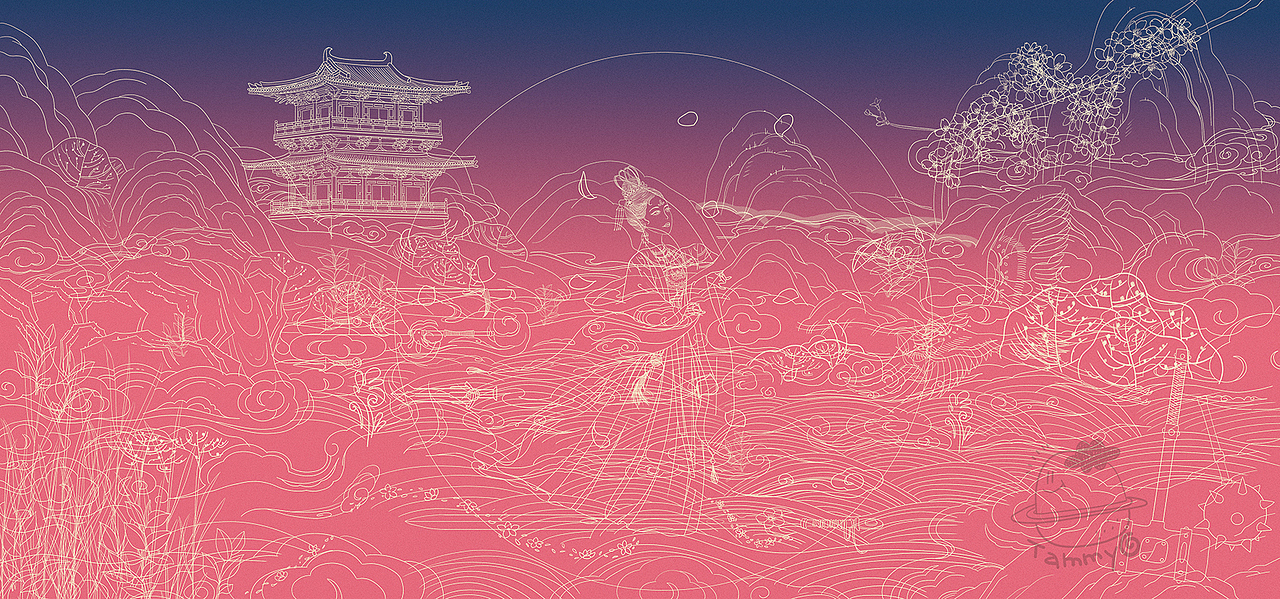 原创插画 ｜ 国风人物奶茶包装设计插画（图ZMzg0OTkyMDA4） - 商业插画 - 站酷设计师沐星Tammy原创素材 - 站酷ZCOOL