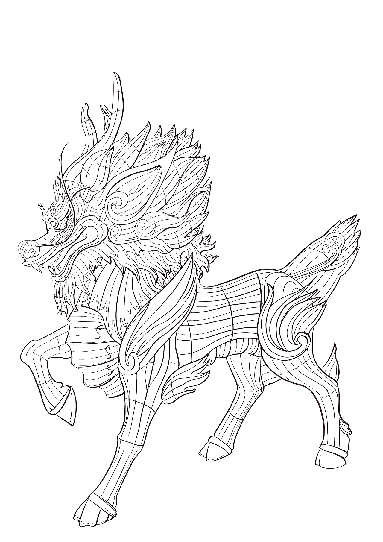 中国传统花灯线稿