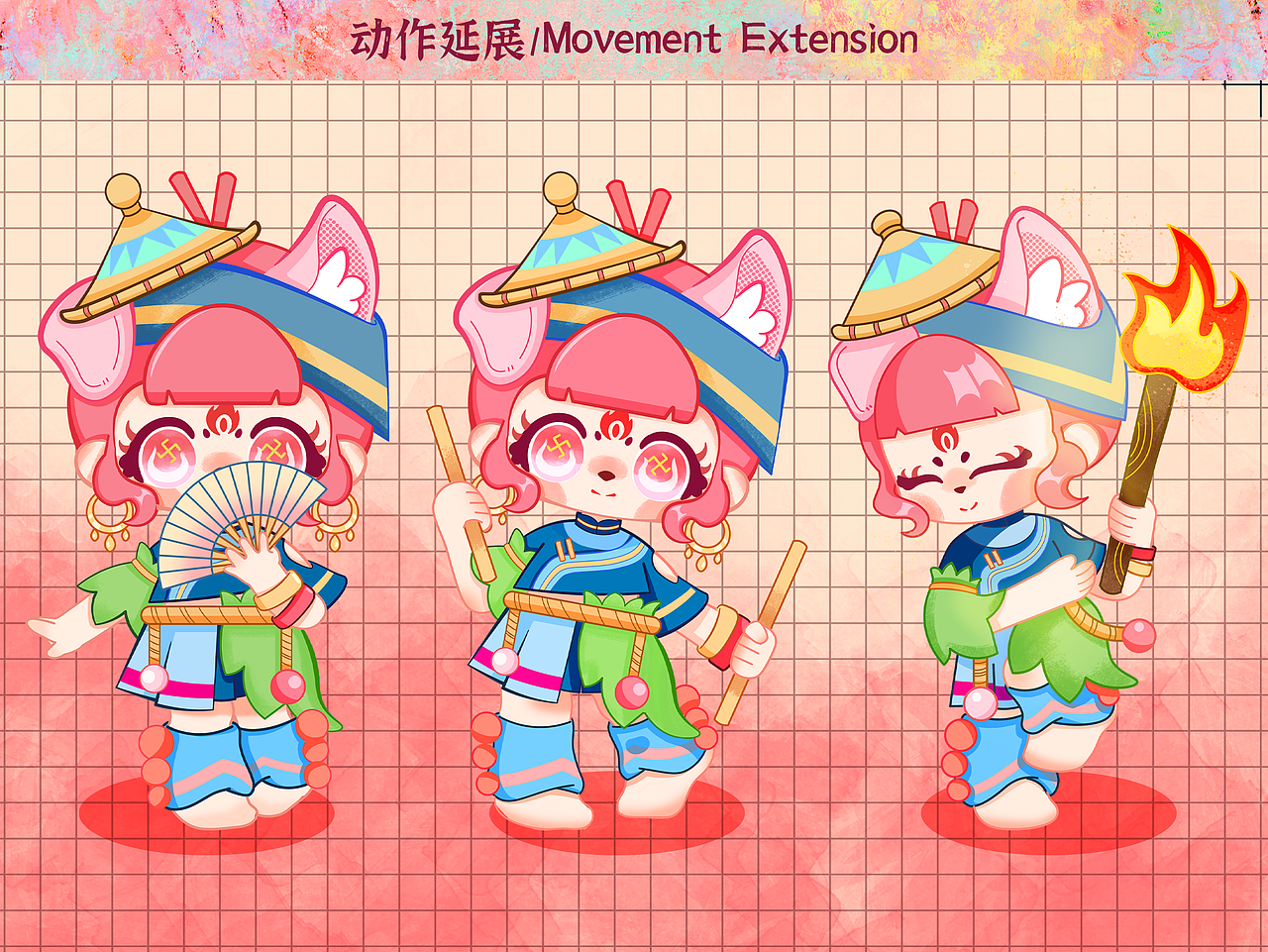 原创舞火狗非遗潮玩设计｜火舞雅雅