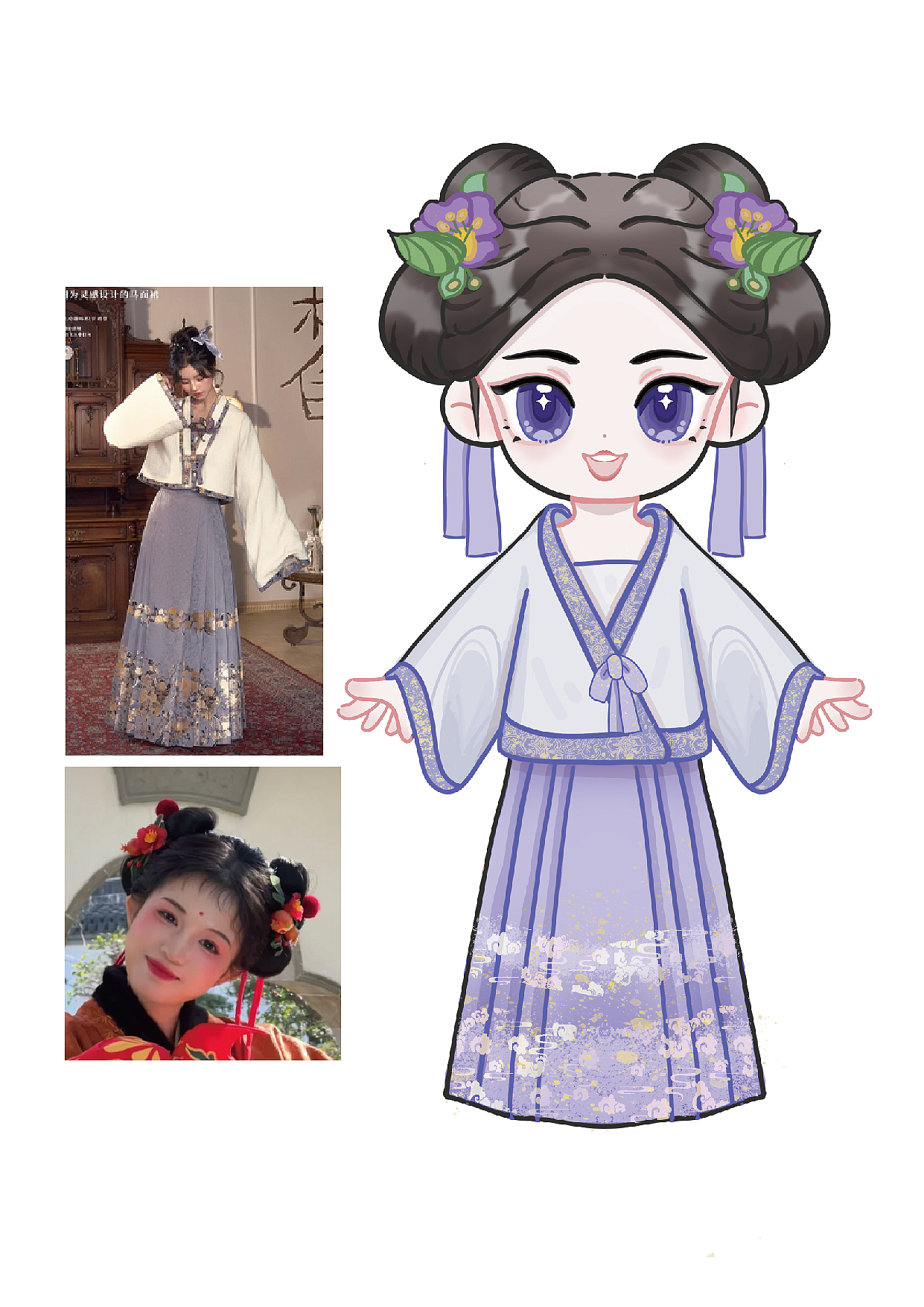 汉服q版插画练习｜照片转人物5（图ZMzg1MDM0NjY4） - 创作习作 - 站酷设计师吖哦呵呵原创素材 - 站酷ZCOOL