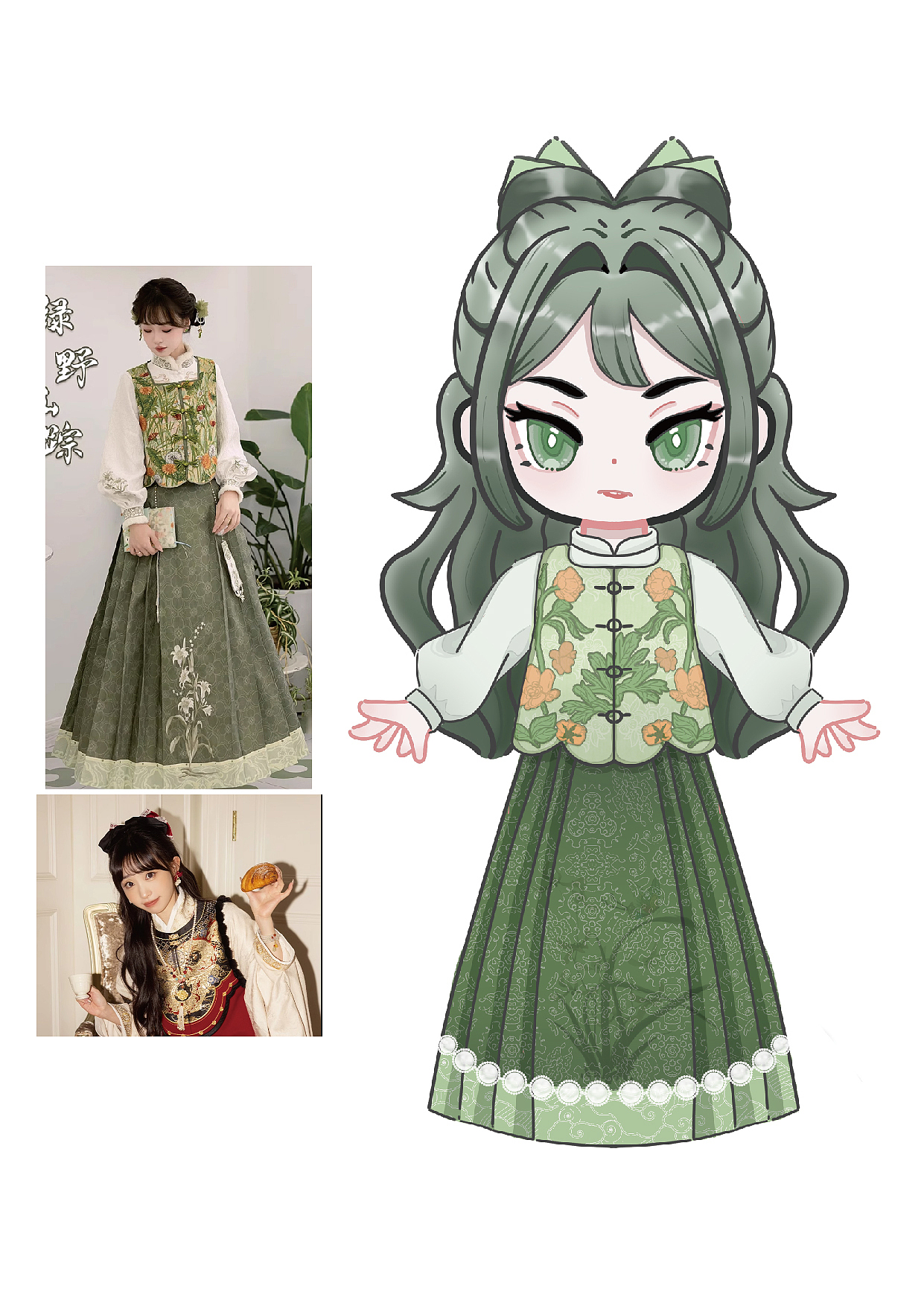 汉服q版插画练习｜照片转人物5（图ZMzg1MDM0Njgw） - 创作习作 - 站酷设计师吖哦呵呵原创素材 - 站酷ZCOOL