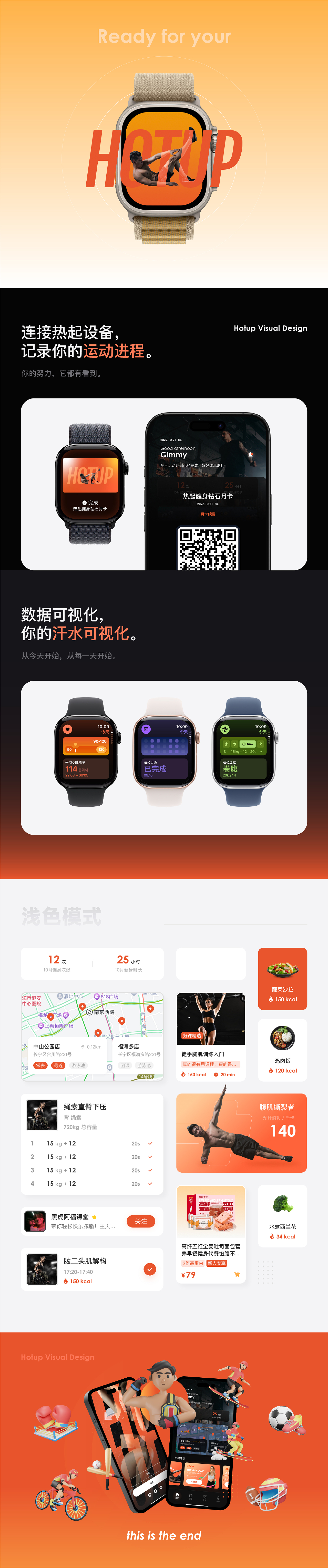 健身運動UI丨熱起HOTUP（圖ZMzg1MDU2NjA0） - APP界面 - 站酷設(shè)計師壞壞虎暴龍原創(chuàng)素材 - 站酷ZCOOL