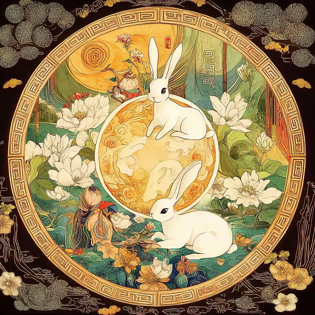 国潮中秋插画AI设计