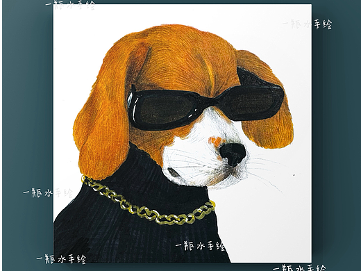 宠物头像手绘作品