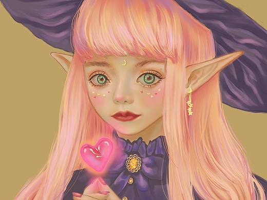 古风插画小魔女（个人主页-ZNzEzNDY1NjQ=） - 创作习作 - 站酷设计师心扉的花朵原创素材 - 站酷ZCOOL