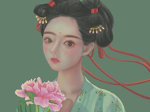 古风插画小美女（个人主页-ZNzEzNDY1NTY=） - 创作习作 - 站酷设计师心扉的花朵原创素材 - 站酷ZCOOL