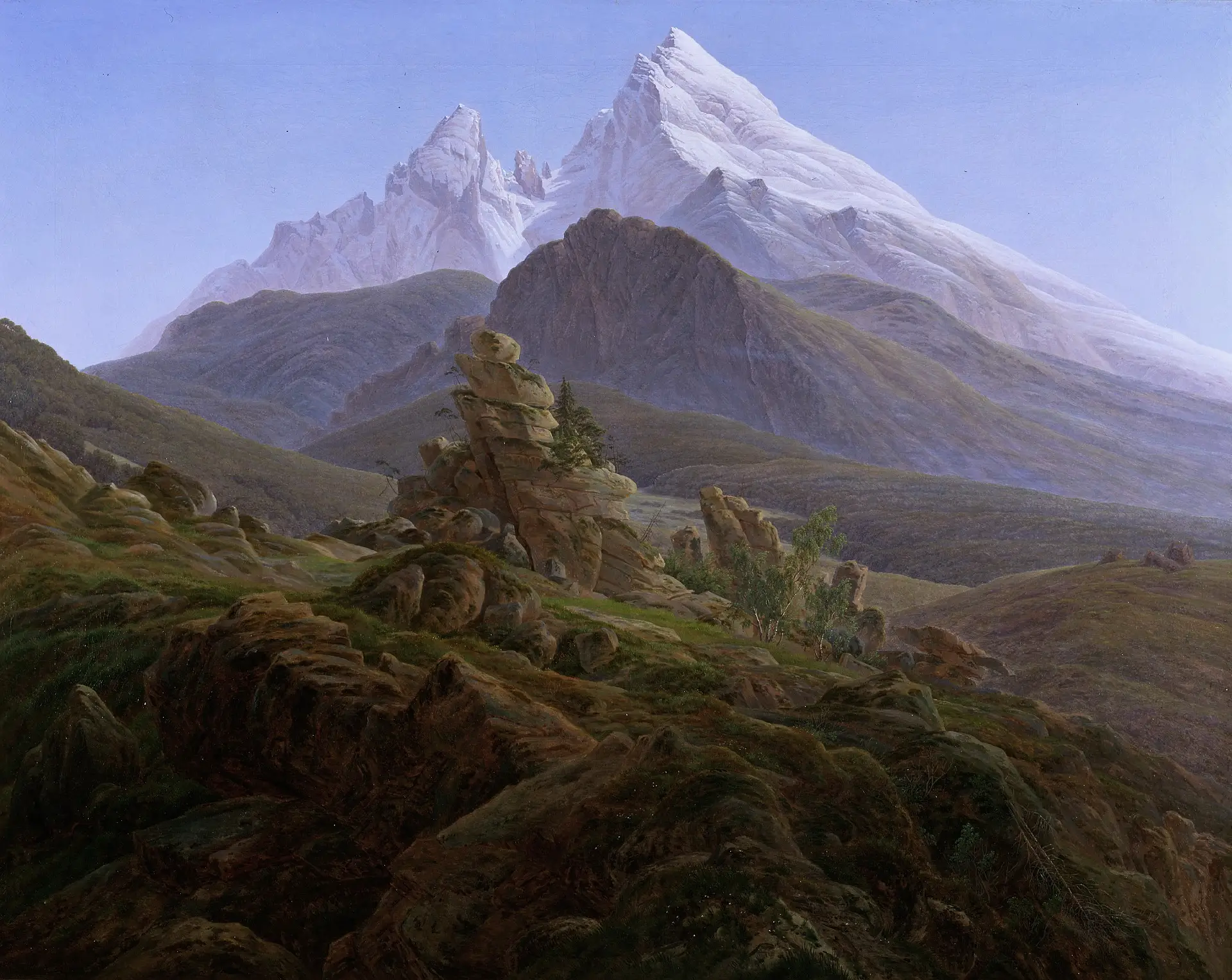 《瓦茨曼》（Watzmann），Caspar David Friedrich，1824-1825年，木板油画