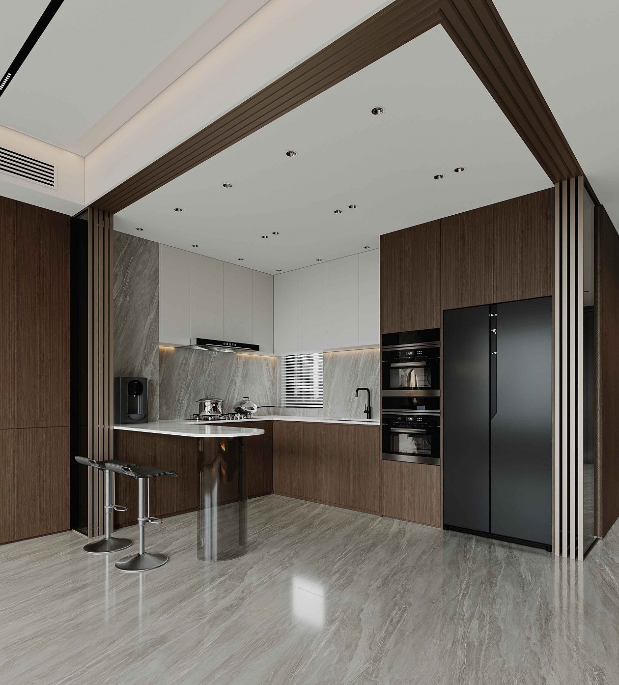 现代意式客餐厅效果图表现