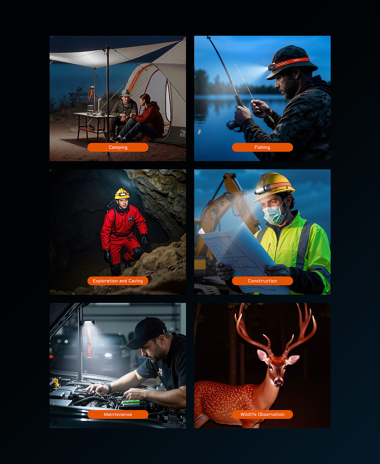 AIGC | 25年精选 手电筒+头戴灯 ✖ 独立站运营图需（图ZMzg1MTkyNzc2） - AI作品 - 站酷设计师乔治杰生视觉原创素材 - 站酷ZCOOL