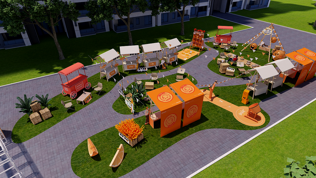 vanke万科橙意盒子 美陈活动包装