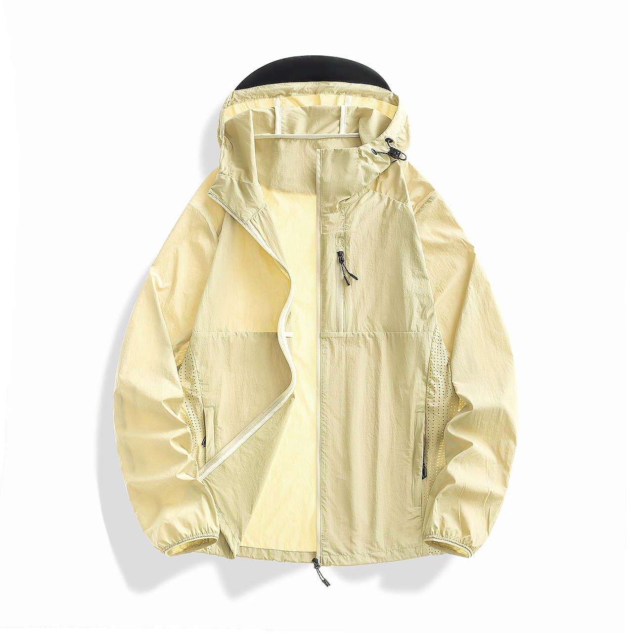 防晒衣运动服服装平铺挂拍静物拍摄产品摄影镂空立体图