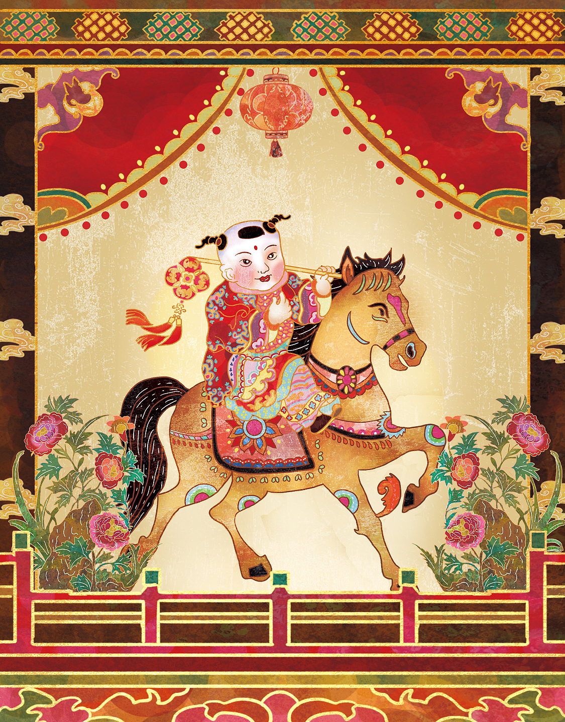 年画娃娃之十二生肖贺岁插画系列