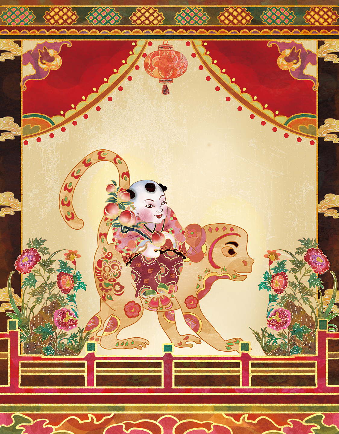 年画娃娃之十二生肖贺岁插画系列