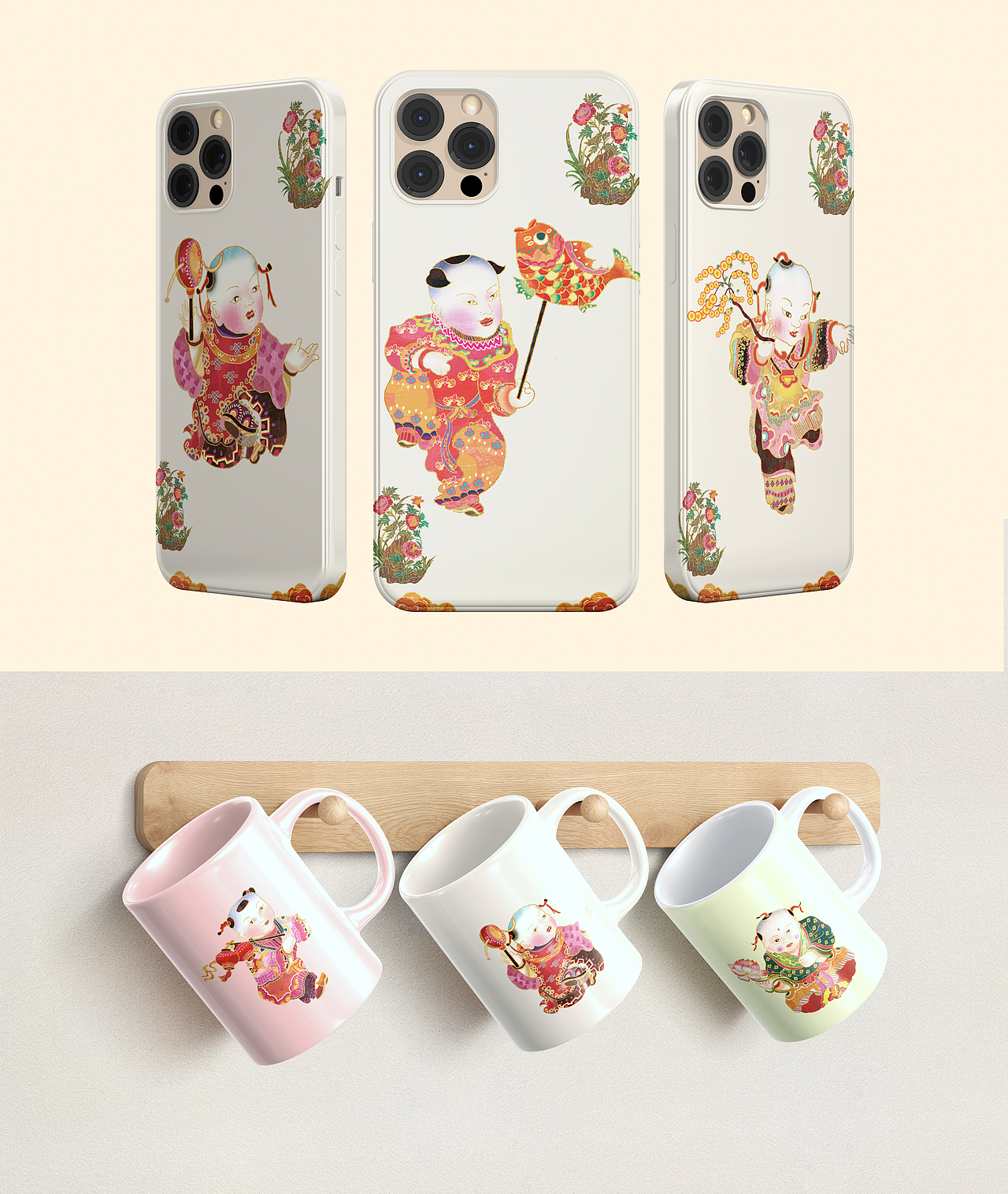 年画娃娃之十二生肖贺岁插画系列