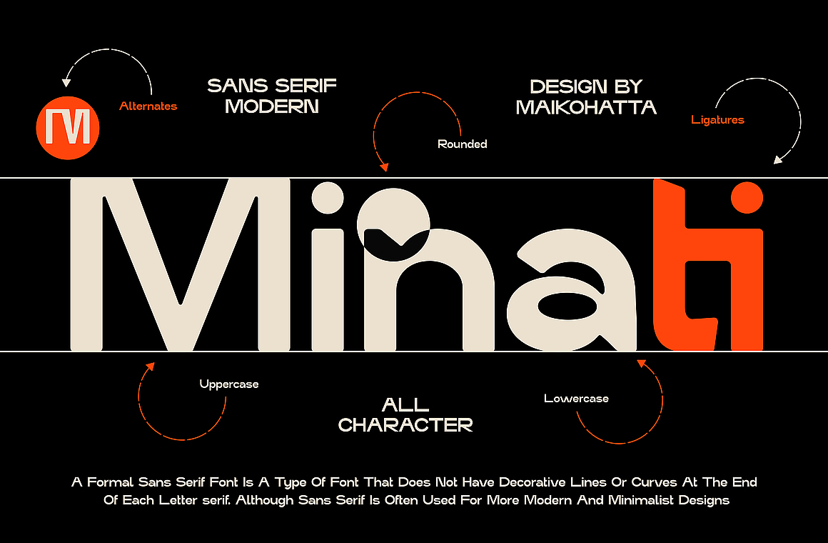 现代时尚潮流海报杂志画册排版封面标题无衬线英文字体