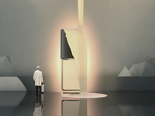 自学C4D第5天，丝滑~·~粉底液瀑布~~