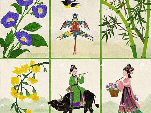 春分贴纸素材