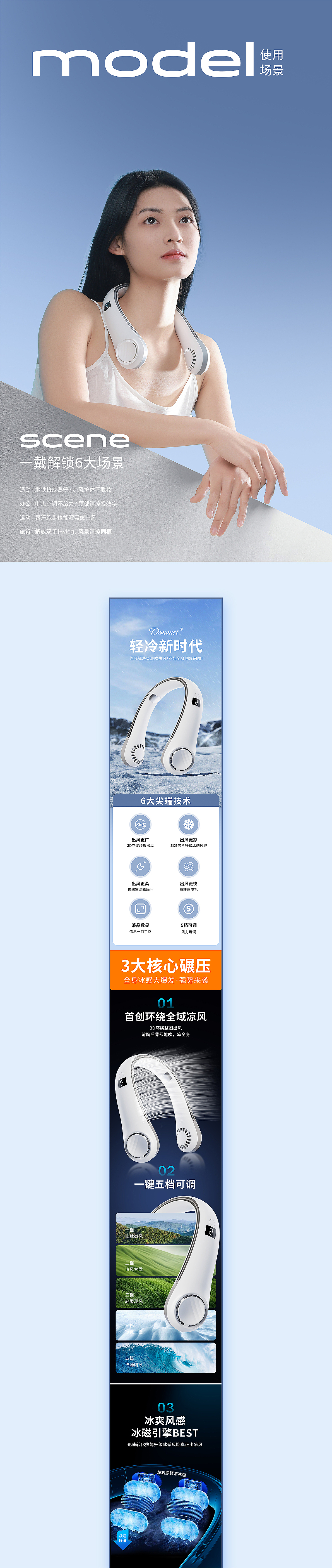 「 乐道」挂脖风扇详情页全案分享