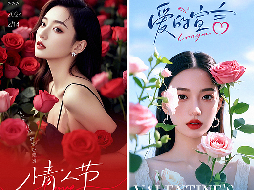医美情人节海报