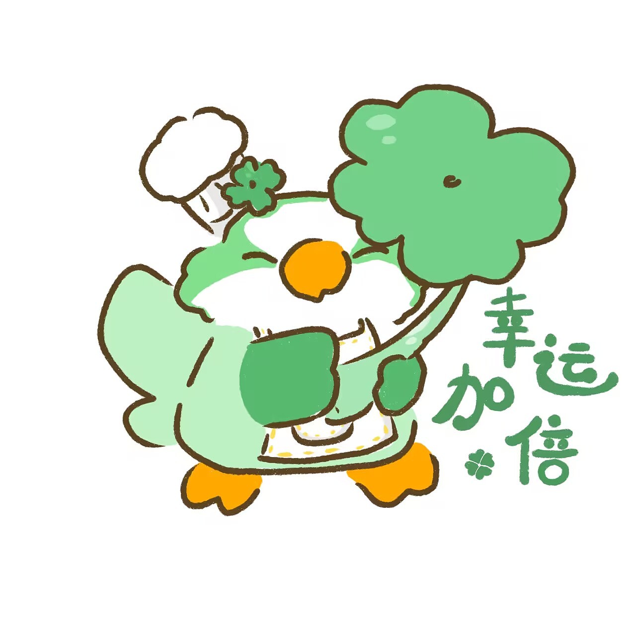 小鸟麦片新年祝福插画