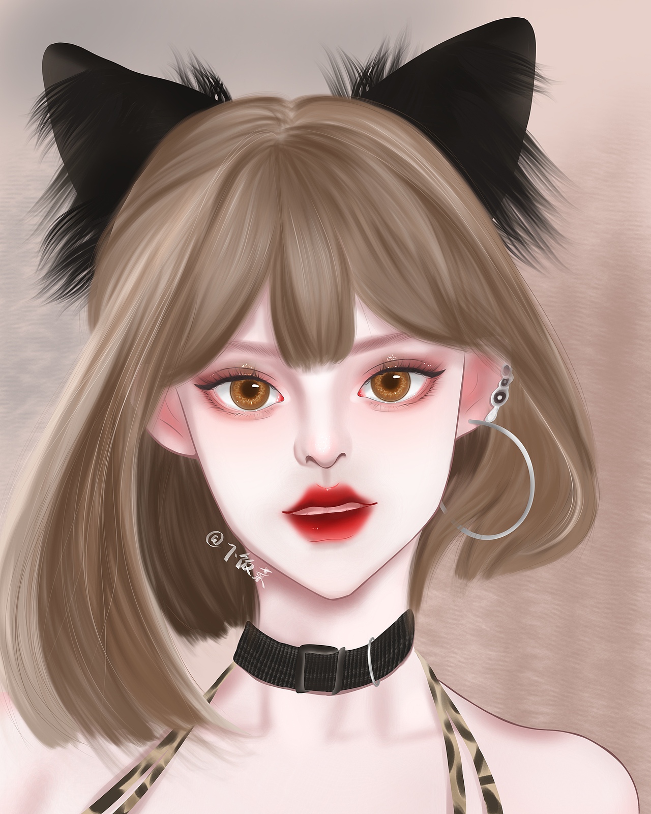 半厚涂头像《戴着猫耳的短发女孩》（图ZMzg1MzQ5MjY4） - 其他 - 站酷设计师画画的下饭菜原创素材 - 站酷ZCOOL