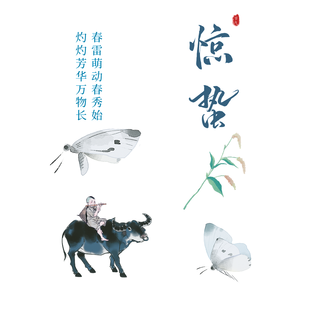 惊蛰贴纸素材