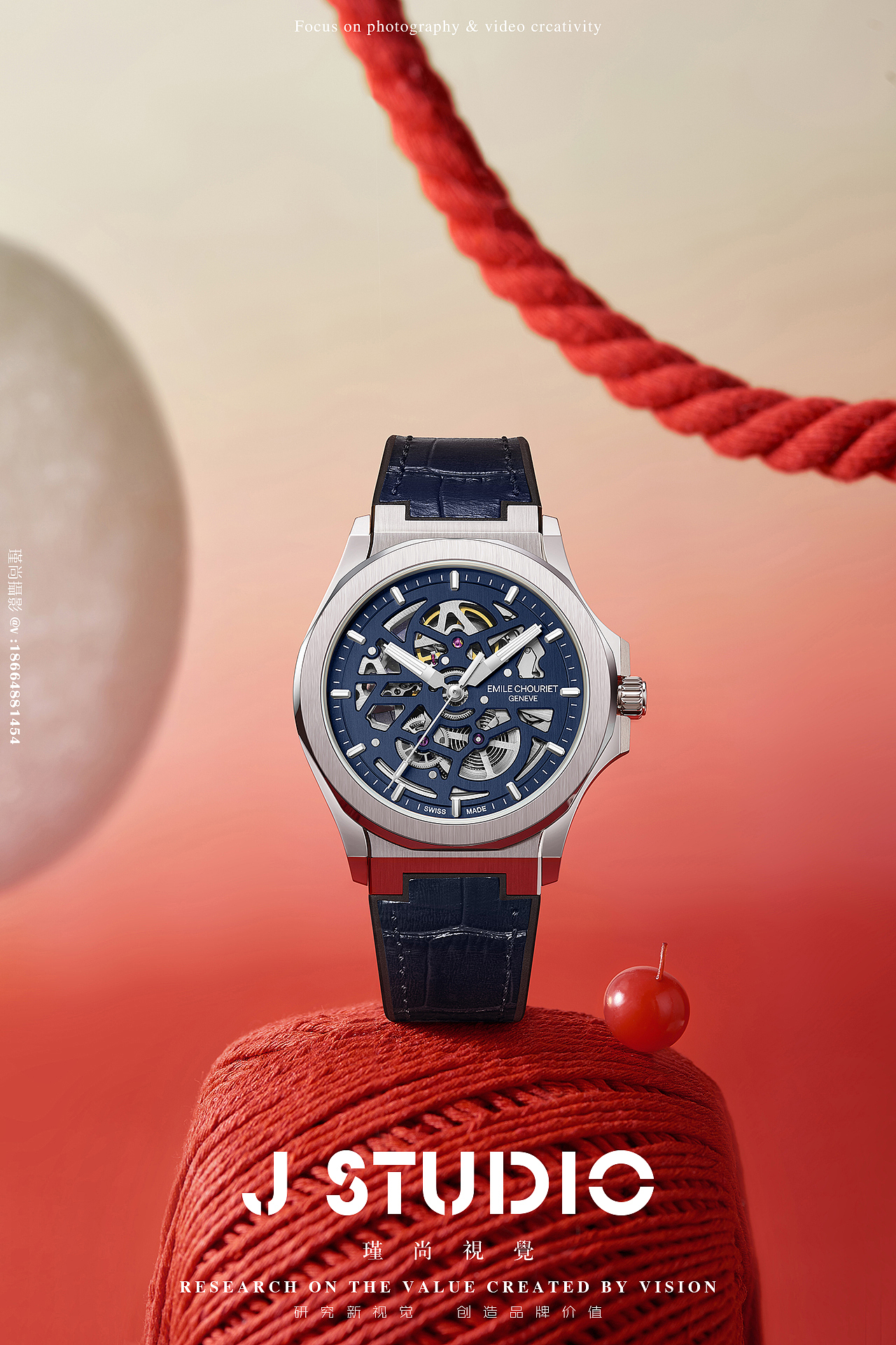 手表x创意场景图x红韵~鸿运