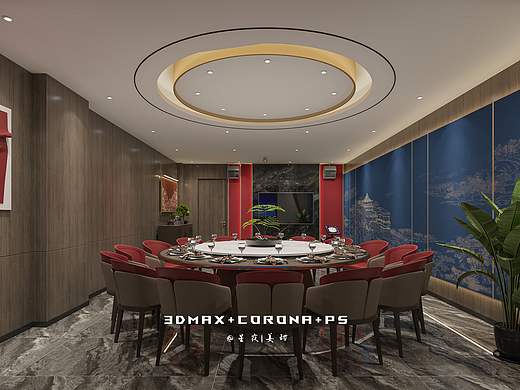 新中式酒店效果图