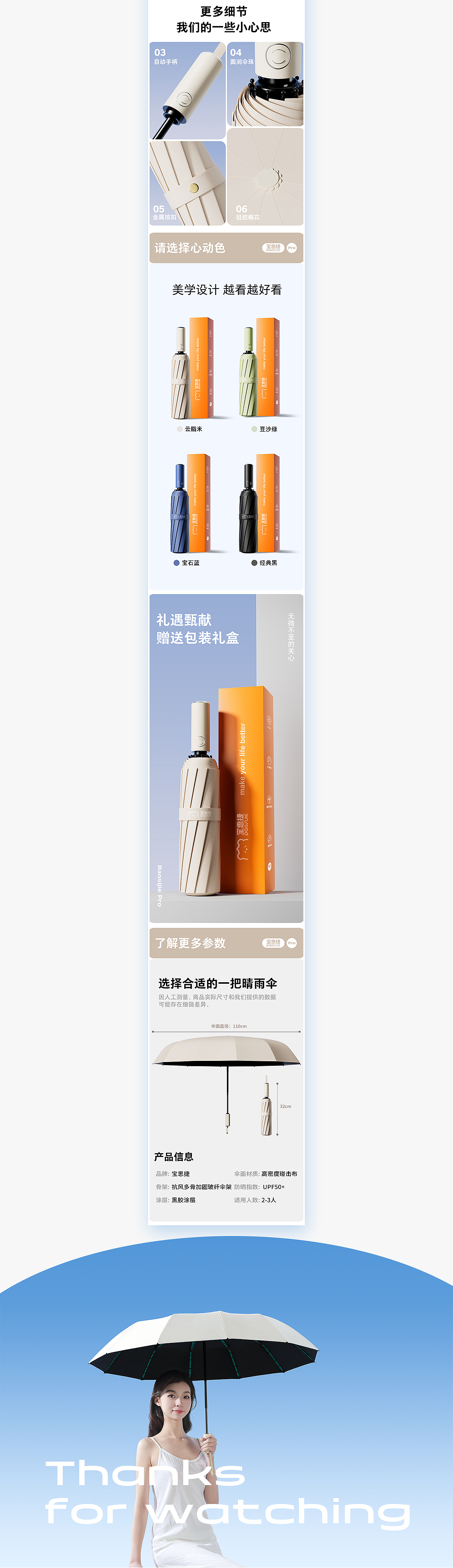 「 宝思捷」晴雨黑胶雨伞全案分享（图ZMzg1MzY5NjQ0） - 产品摄影 - 站酷设计师乐道品牌设计原创素材 - 站酷ZCOOL