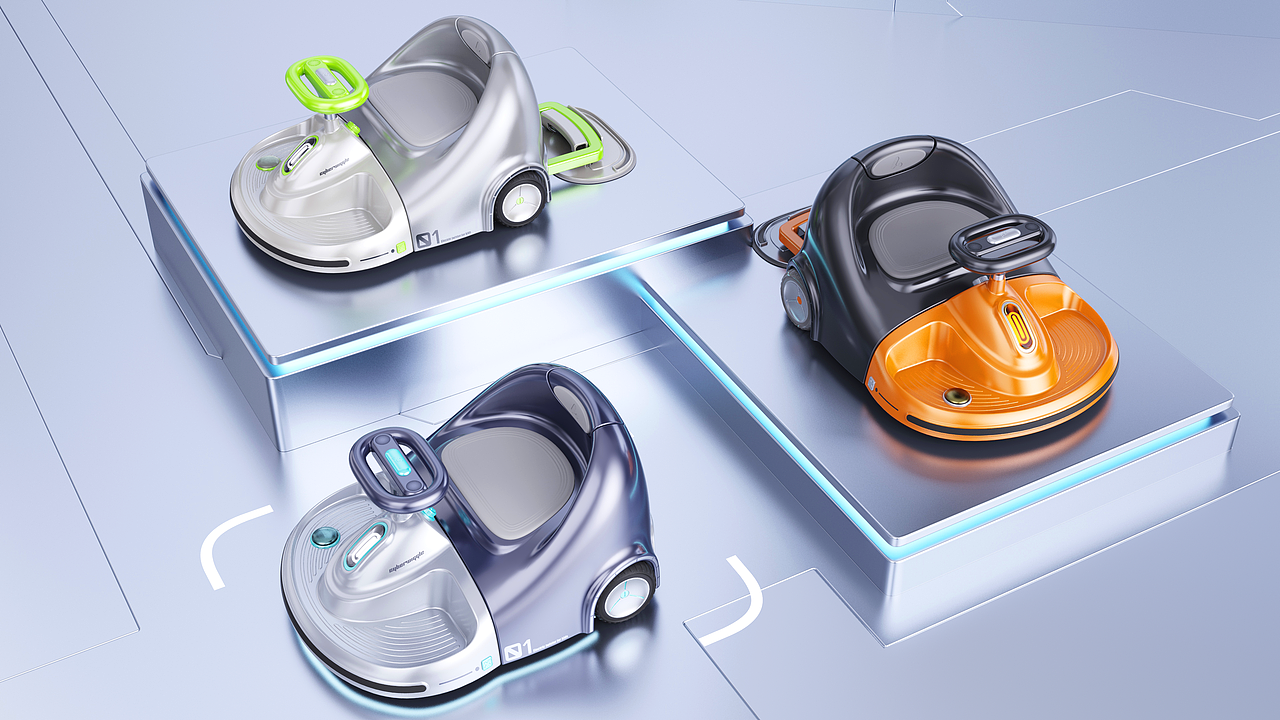 科技感 · 创意扫地扭扭车—哈士奇设计