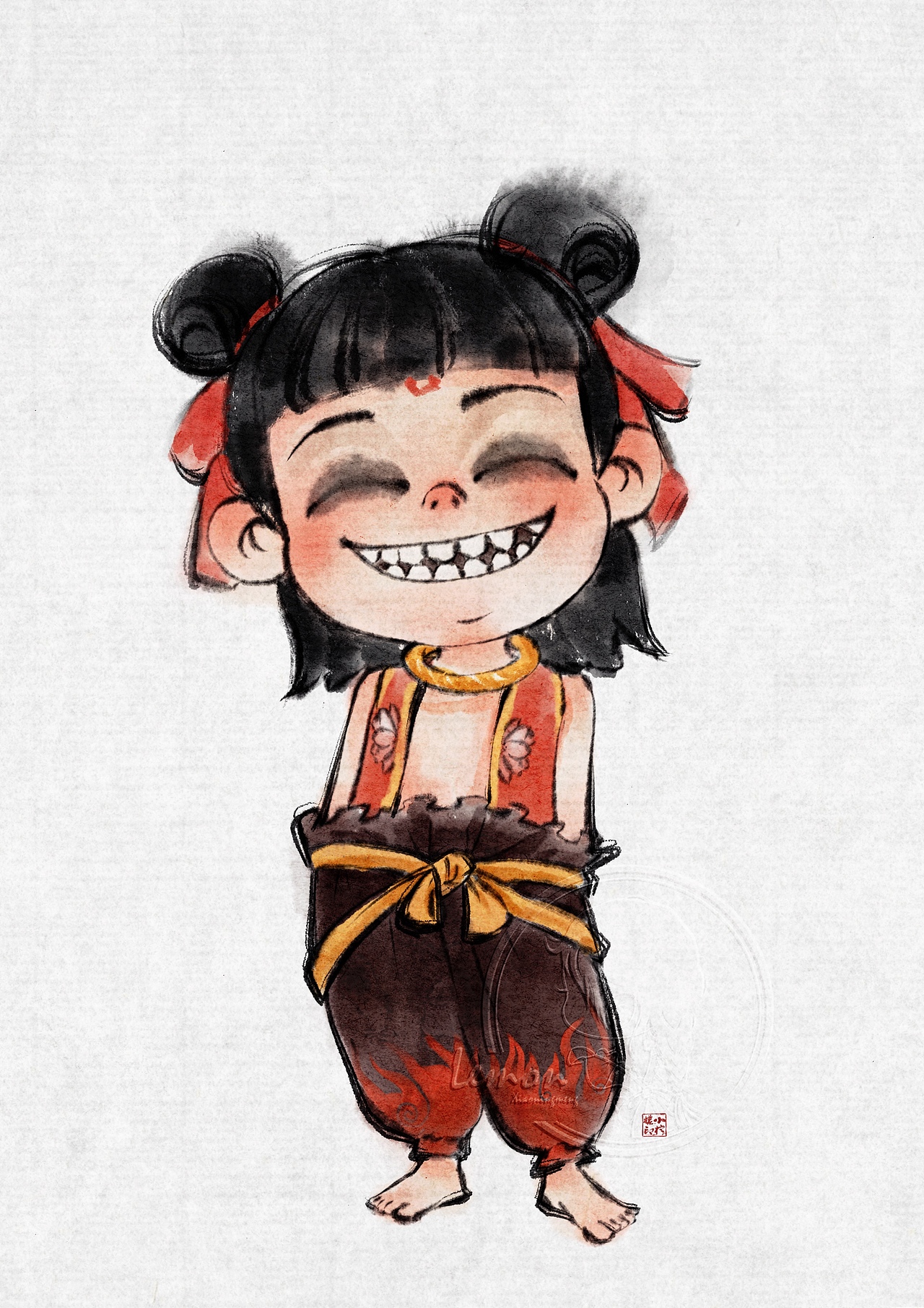 哪吒2（圖ZMzg1MzkzNzU2） - 創(chuàng)作習(xí)作 - 站酷設(shè)計(jì)師Lemon插畫原創(chuàng)素材 - 站酷ZCOOL