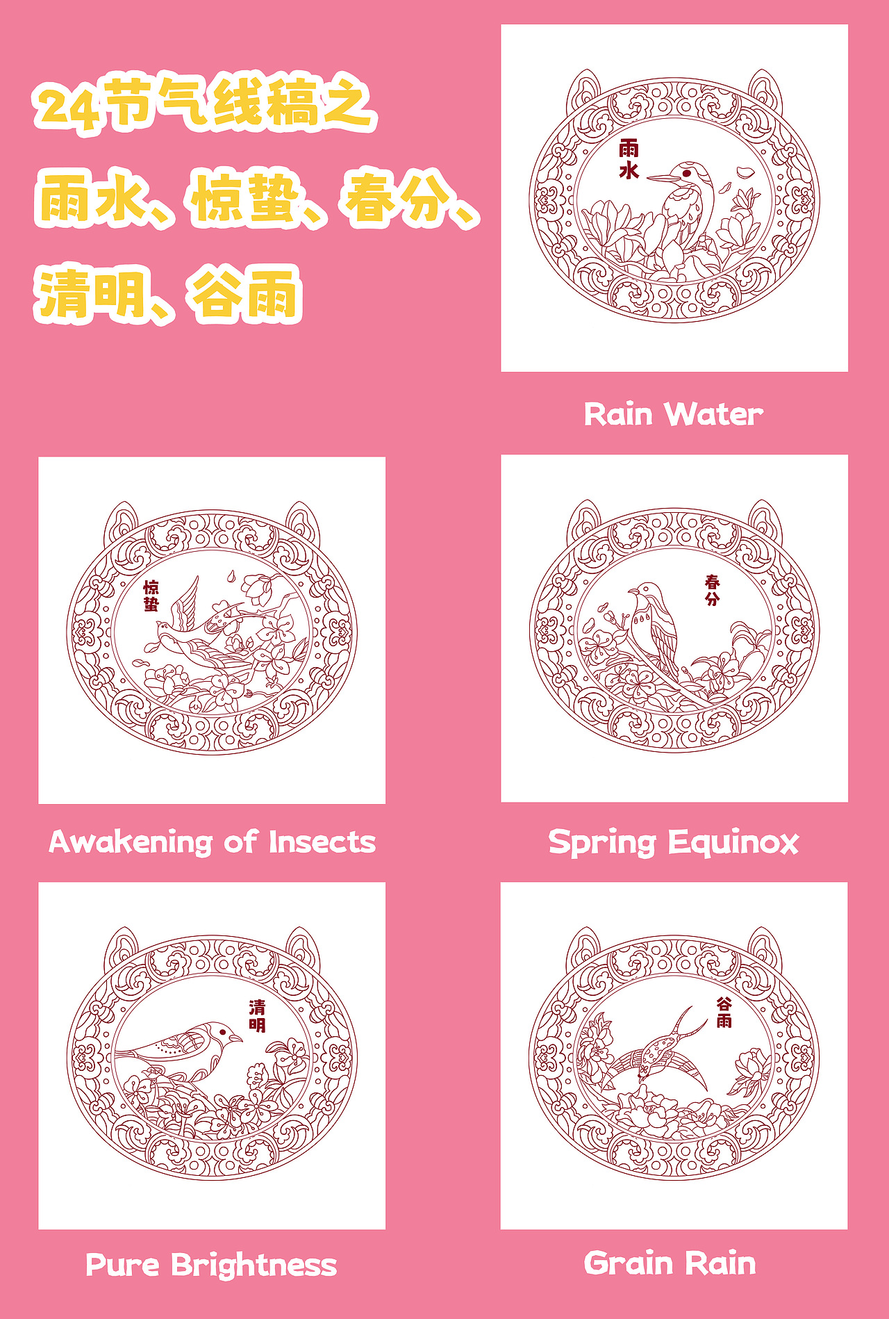 二十节气之雨水、惊蛰、春分、清明、谷雨