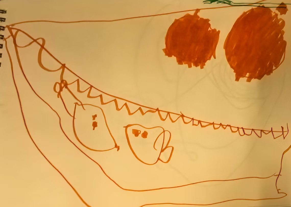 吃小鱼的大鲨鱼和大巴车