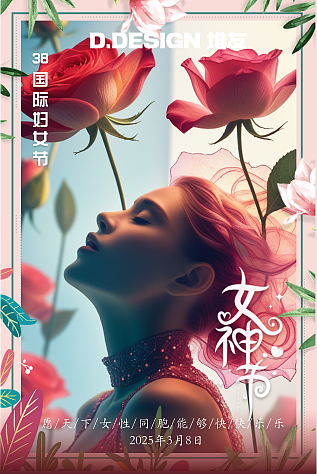 女神节海报（图ZMzg1NDUzMjYw） - AI作品 - 站酷设计师设计旅行者6原创素材 - 站酷ZCOOL