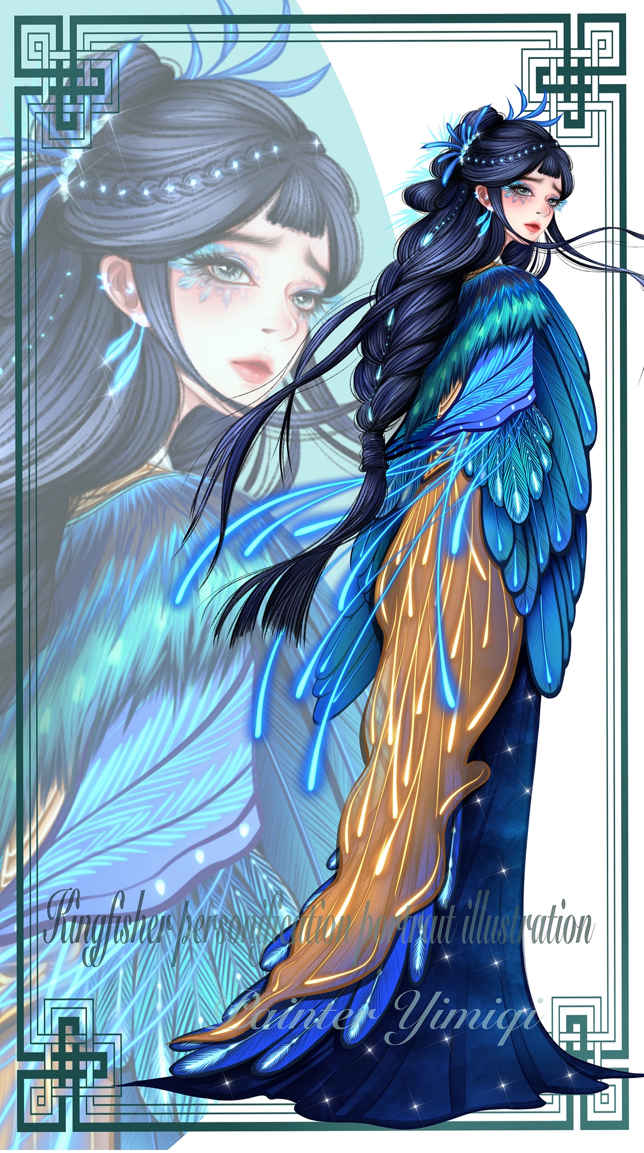 鸟类拟人–古风人物立绘插画