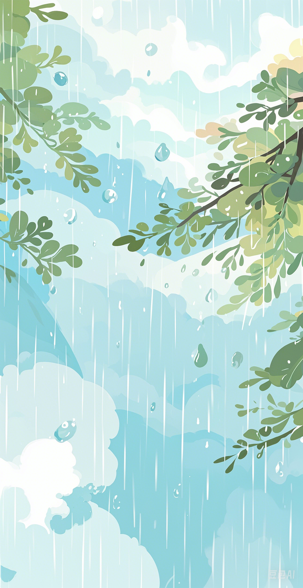 雨水插画
