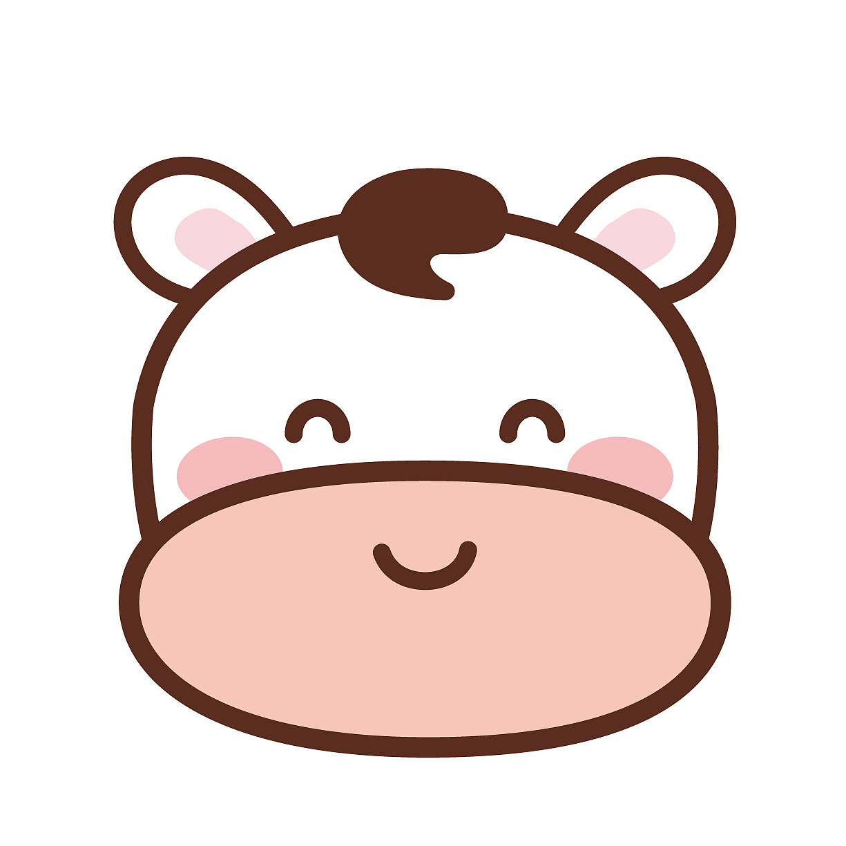 可爱的小马头生肖IP卡通形象插画设计萌系