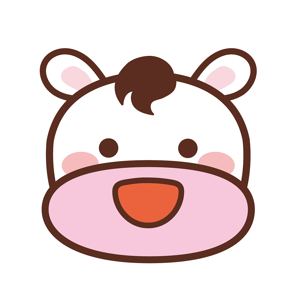 可爱的小马头生肖IP卡通形象插画设计萌系