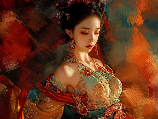AI生成图+后期特效：梦回大唐
