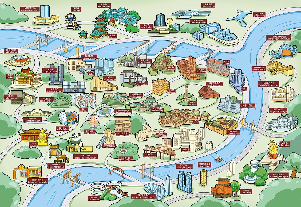 插画丨重庆手绘地图