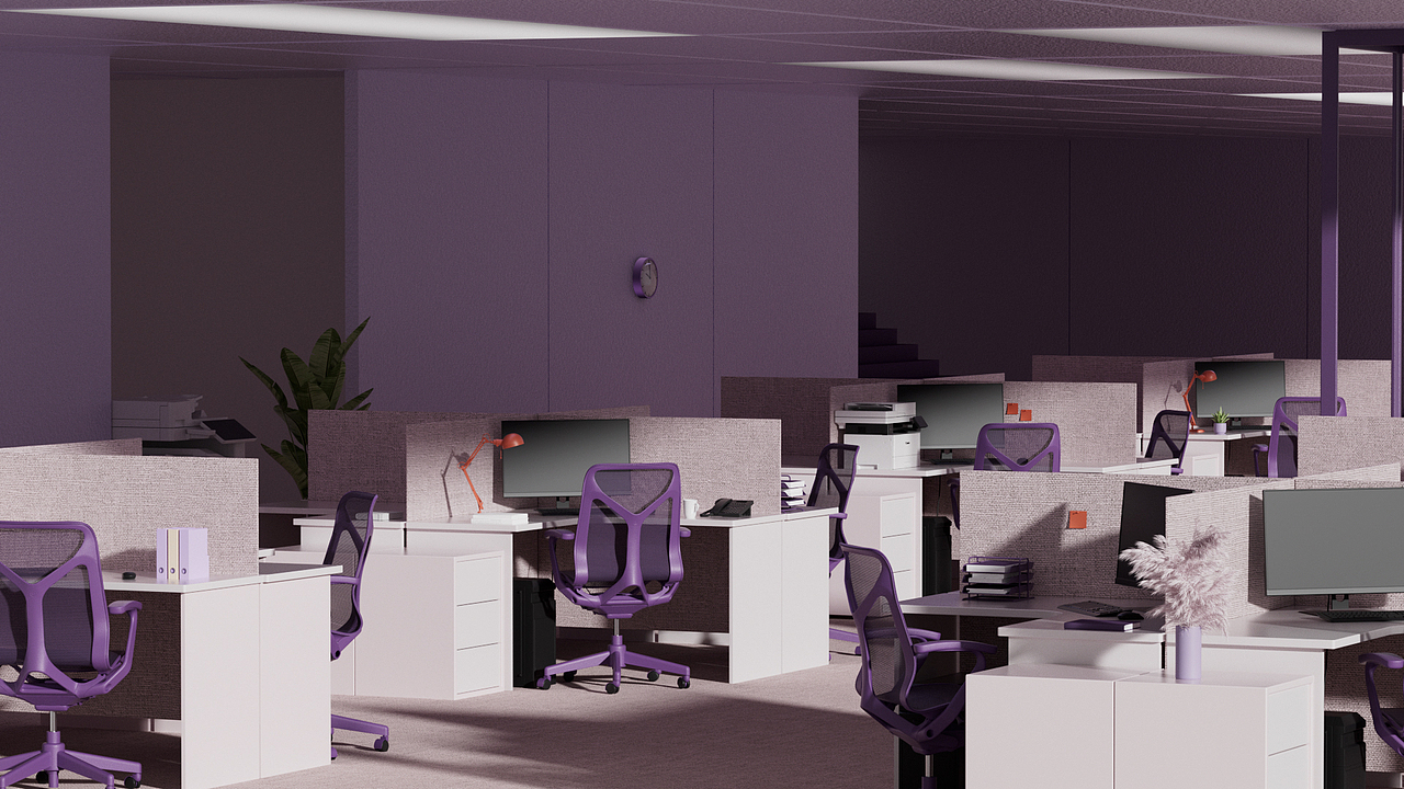 C4D办公室动画制作渲染