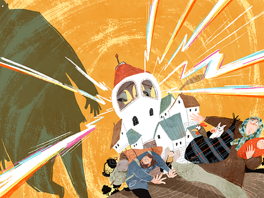 绘本《巨人比昂去旅行》部分内文插画(已商用)