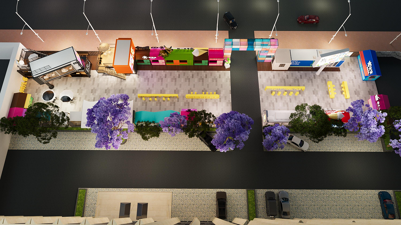 某职高美食集市改造方案（图ZMzg1NjAzNDky） - 展陈设计 - 站酷设计师云南凯瑞设计原创素材 - 站酷ZCOOL