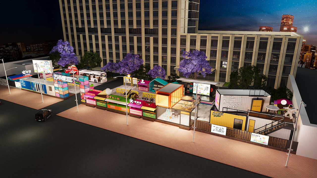 某职高美食集市改造方案（图ZMzg1NjAzNTEy） - 展陈设计 - 站酷设计师云南凯瑞设计原创素材 - 站酷ZCOOL