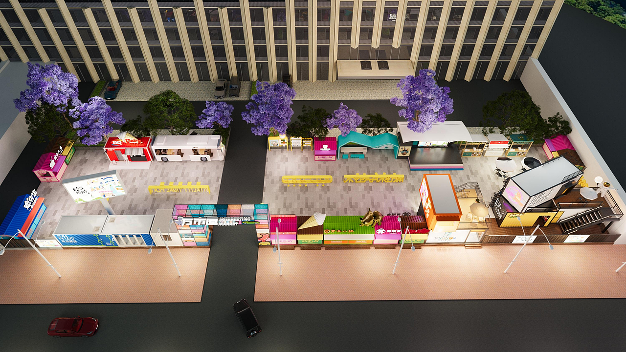 某职高美食集市改造方案（图ZMzg1NjAzNDg4） - 展陈设计 - 站酷设计师云南凯瑞设计原创素材 - 站酷ZCOOL